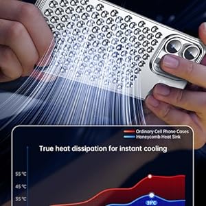 iPhone 15 Pro Metal Heat Dissipation Pure Aluminium Cooling Case with Aroma - Silver