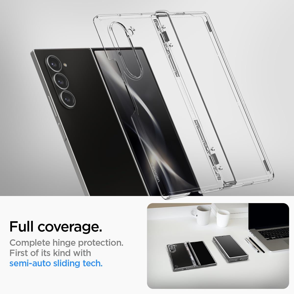 Samsung Galaxy Z Fold 6 Cristal Clear Case with Hinge Protection & Inbuilt Front Glass