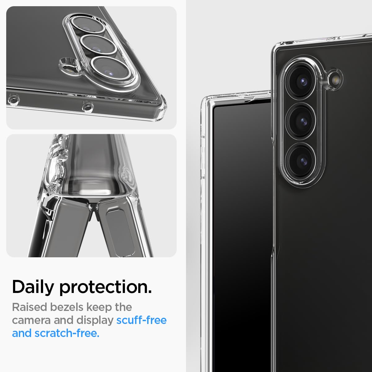 Samsung Galaxy Z Fold 6 Cristal Clear Case with Hinge Protection & Inbuilt Front Glass