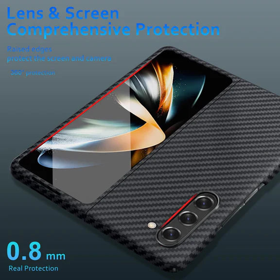 Samsung Galaxy Z Fold 5 Carbon Fiber Aramid Shockproof Case - Purple