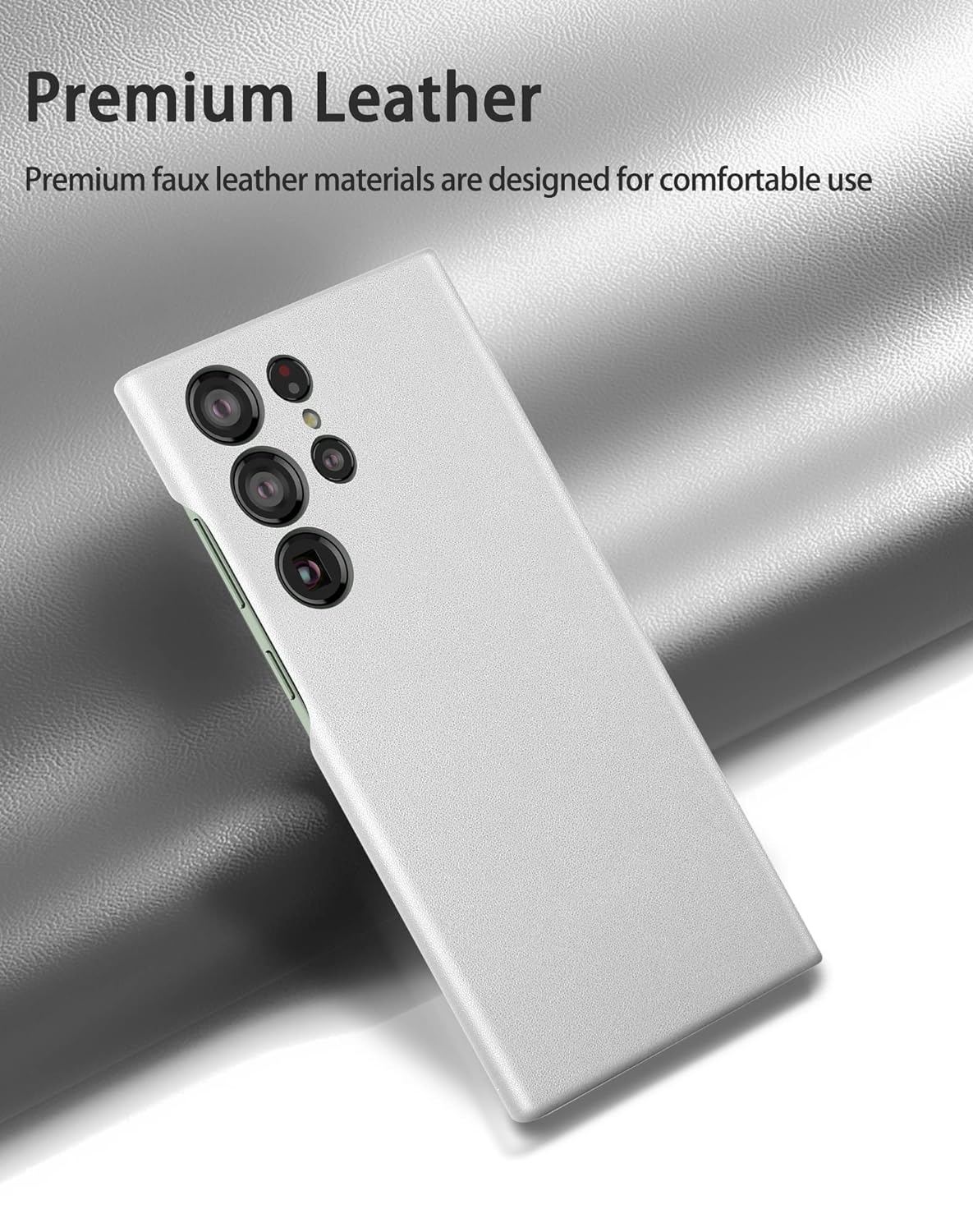Samsung Galaxy S23 Ultra Vegan Leather Case Slim Profile - White