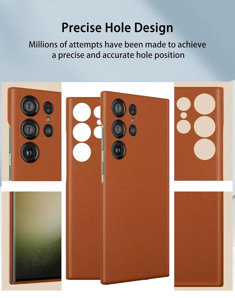 Samsung Galaxy S23 Ultra Vegan Leather Case Slim Profile - Brown
