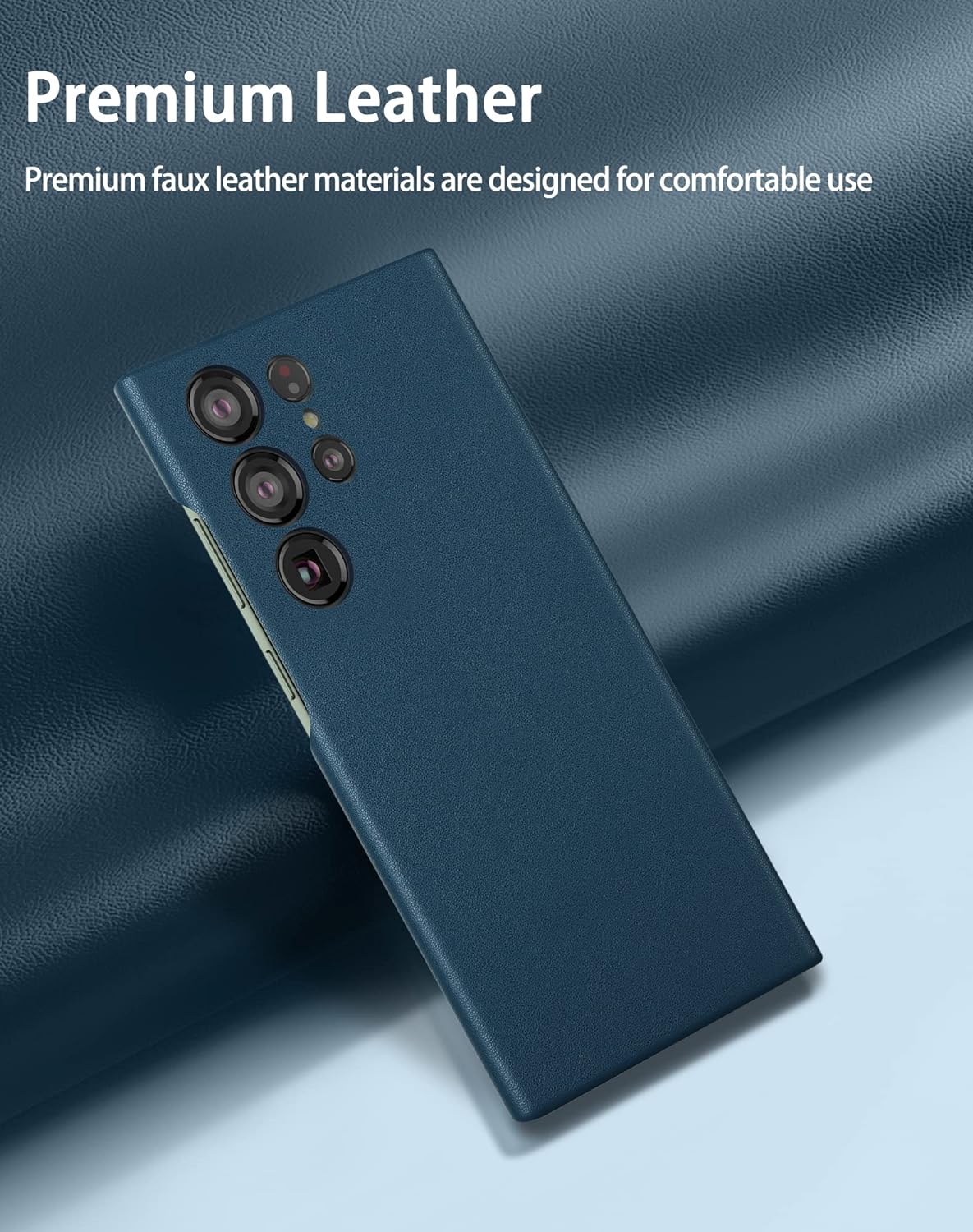 Samsung Galaxy S23 Ultra Vegan Leather Case Slim Profile - Blue