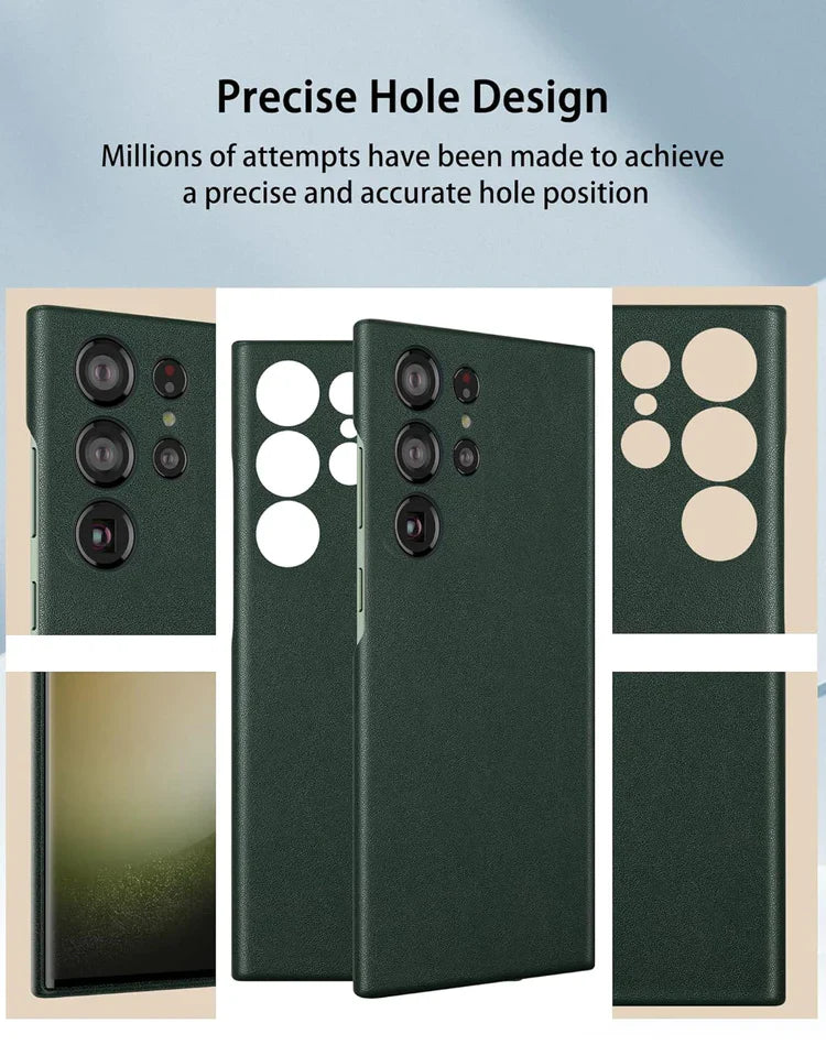 Samsung Galaxy S23 Ultra Vegan Leather Case Slim Profile - Green