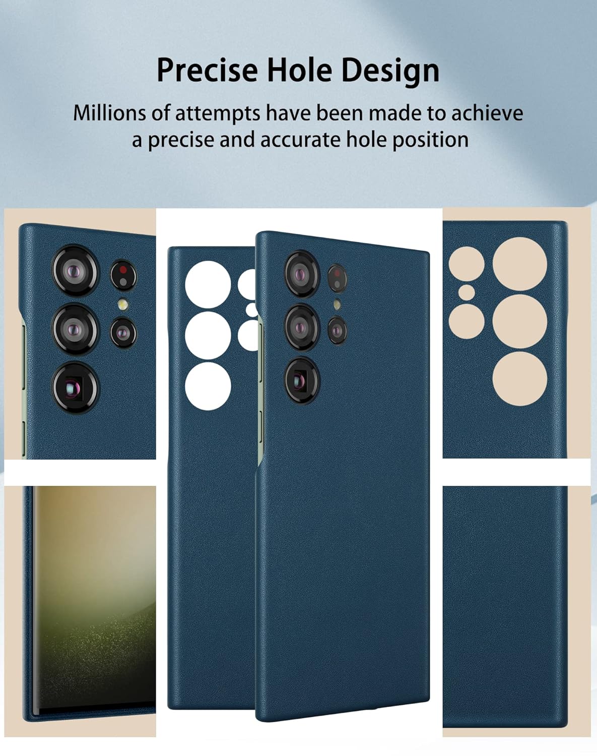 Samsung Galaxy S23 Ultra Vegan Leather Case Slim Profile - Blue