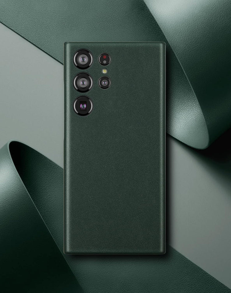 Samsung Galaxy S23 Ultra Vegan Leather Case Slim Profile - Green