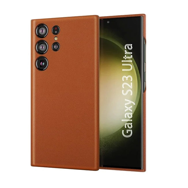 Samsung Galaxy S23 Ultra Vegan Leather Case Slim Profile - Brown
