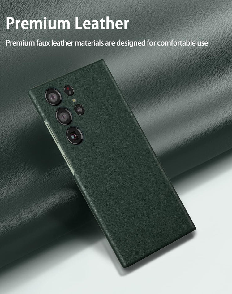 Samsung Galaxy S23 Ultra Vegan Leather Case Slim Profile - Green
