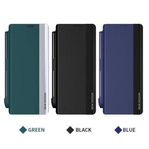 Samsung Galaxy Z Fold 6 Leather Flip Case With Stylus & S Pen Holder