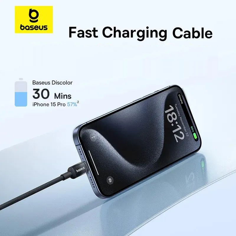 Baseus Discolor Fast Charging Cable USB C to C 100W - 1 Meter