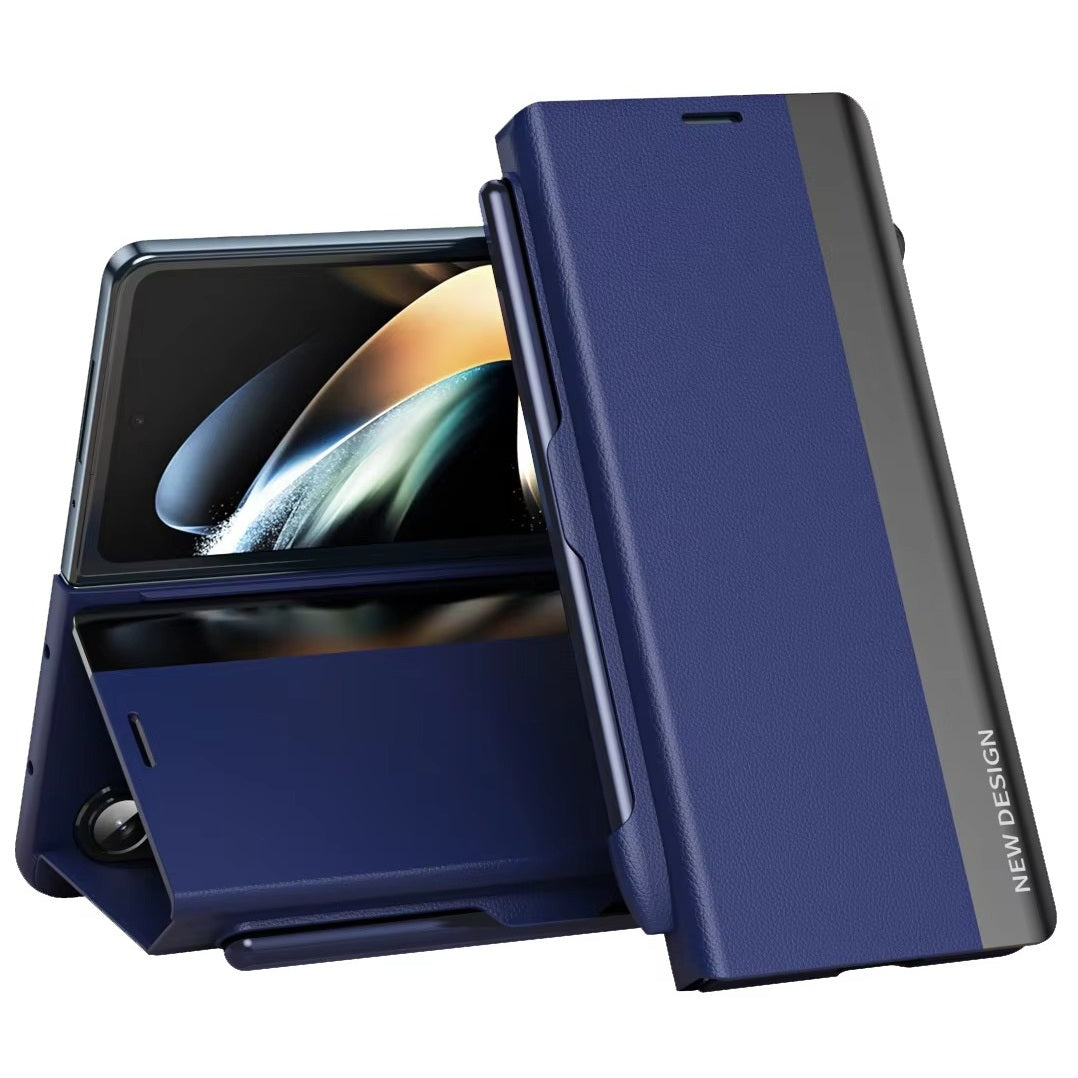 Samsung Galaxy Z Fold 6 Leather Flip Case With Stylus & S Pen Holder