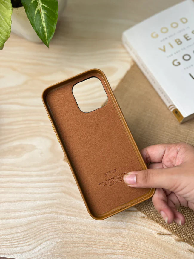 iPhone 13 Genuine Leather Case - Brown