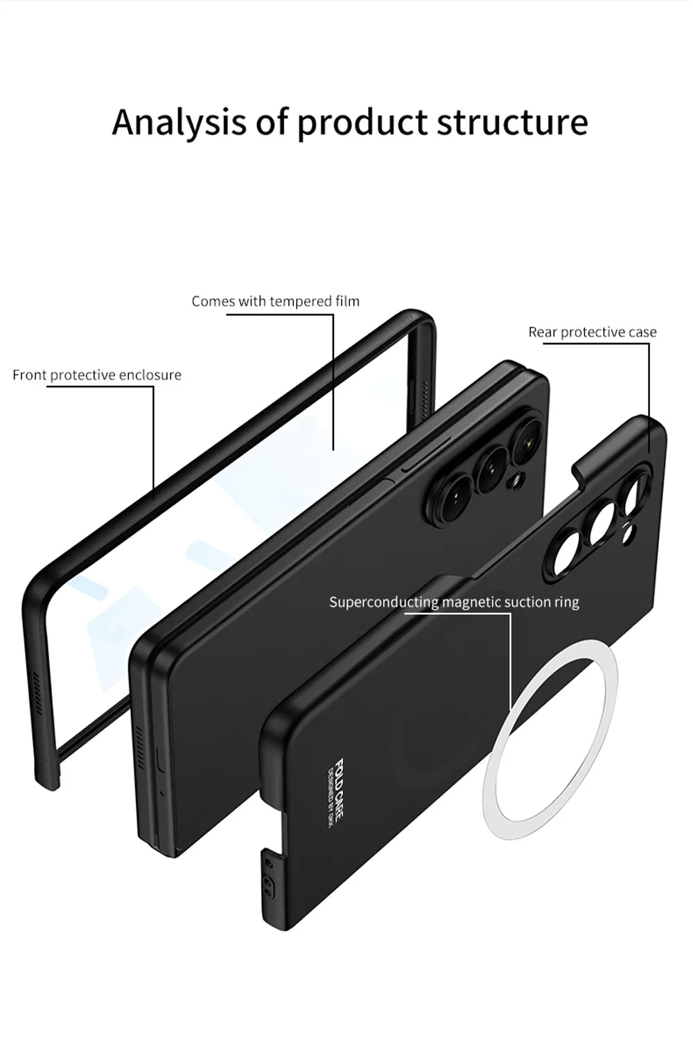 Samsung Galaxy Z Fold 5 Ultra Thin Matte Finish Case with Magsafe - Black