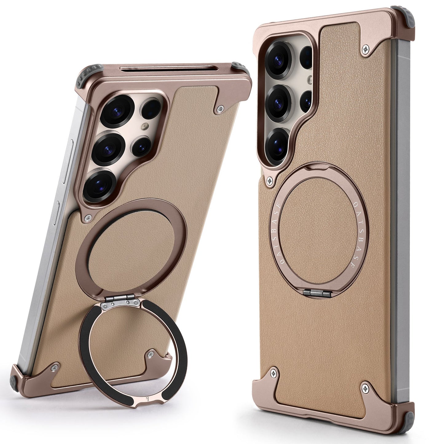 Samsung Galaxy S25 Ultra Framless Metal Bumper Case with Magsafe & 360 Kickstand - Desert