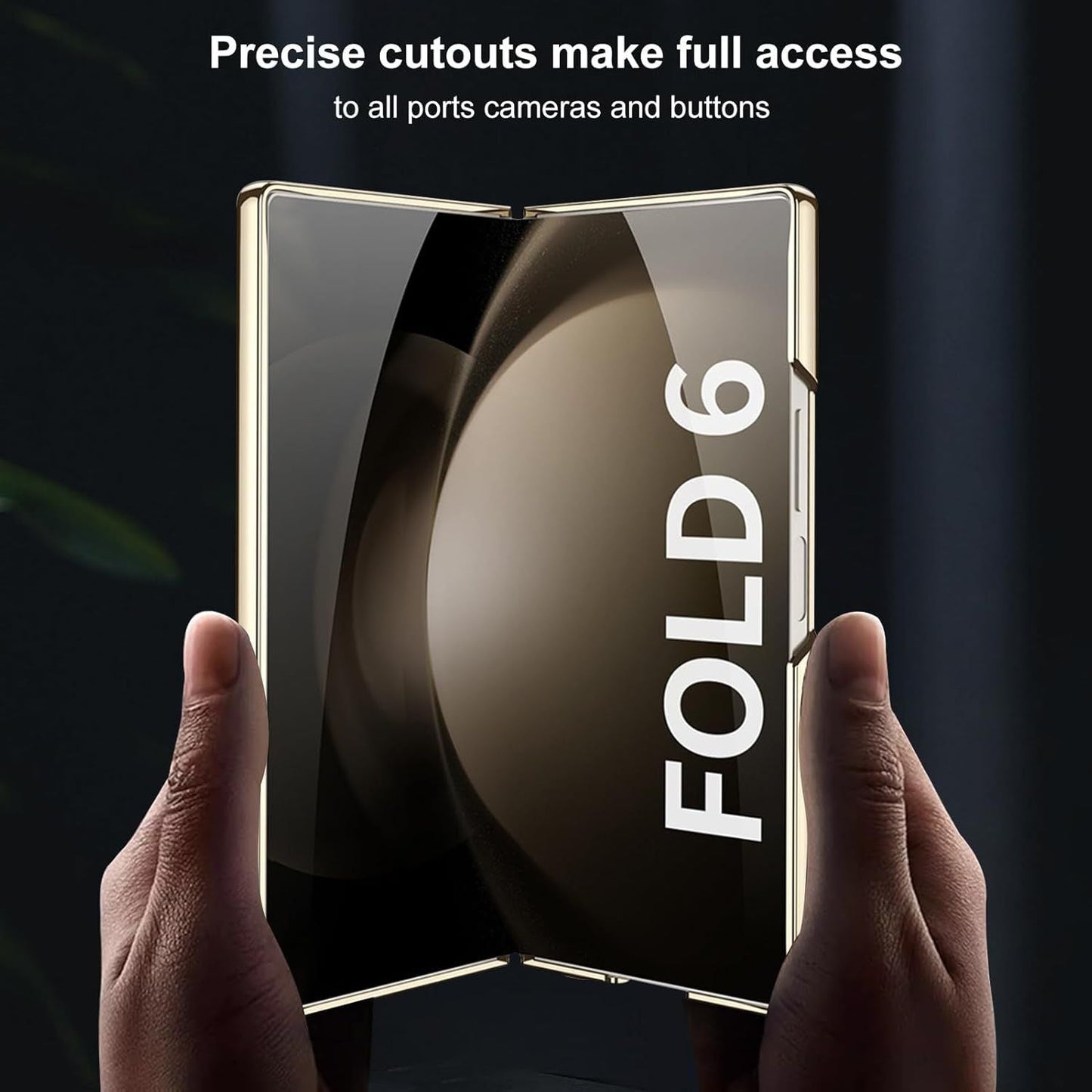 Samsung Galaxy Z Fold 6 GKK Luxury Gold & Glass Plating Deer Case without Front Glass