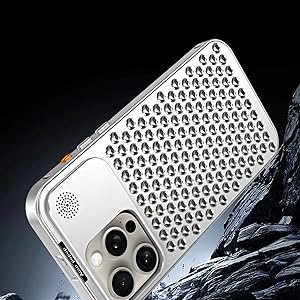 iPhone 15 Pro Max Metal Heat Dissipation Pure Aluminium Cooling Case with Aroma - Gray