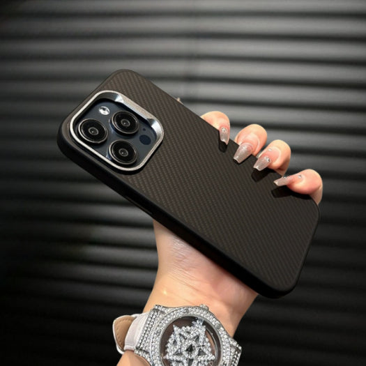 iPhone 15 Pro Max Smooth & Sleek Finish Soft Carbon Case - Black