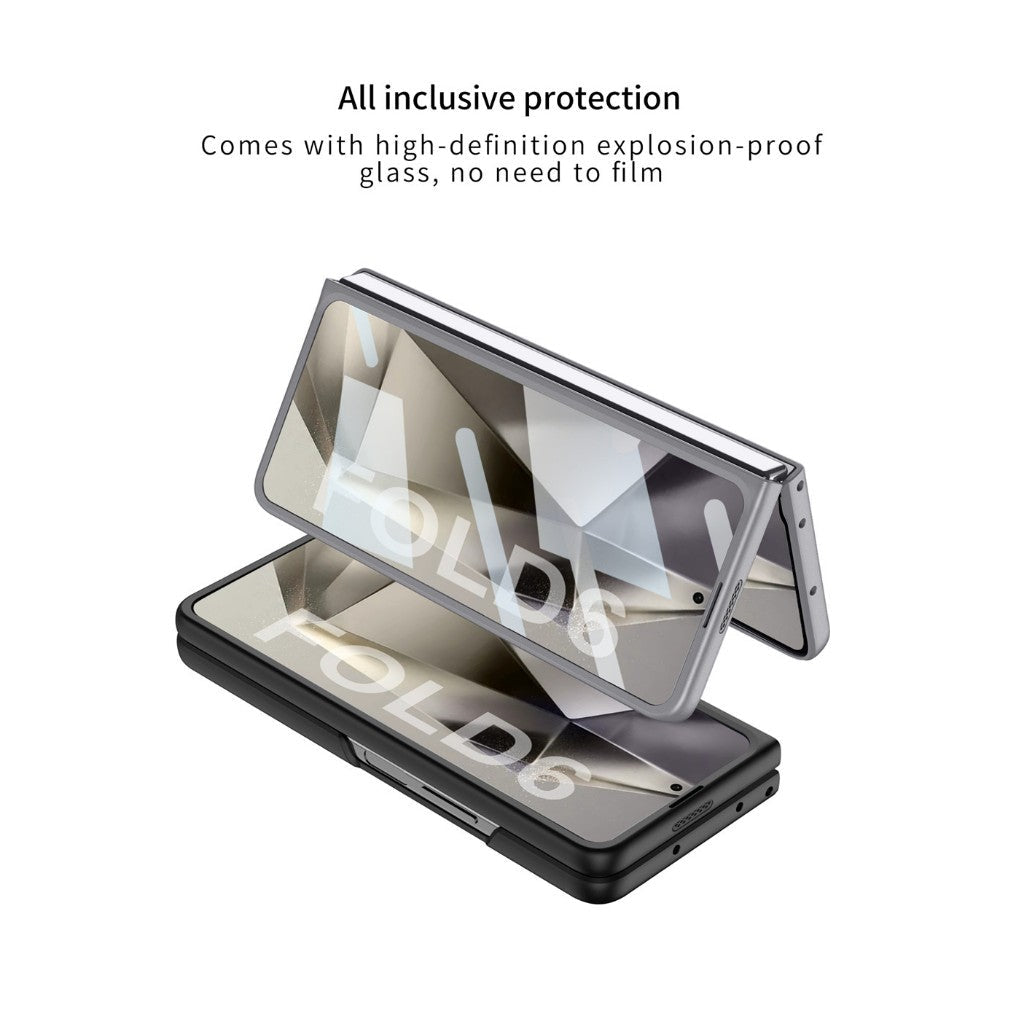 Samsung Galaxy Z Fold 6 Stylish Matte PC Case with Metal Pen & Front Glass