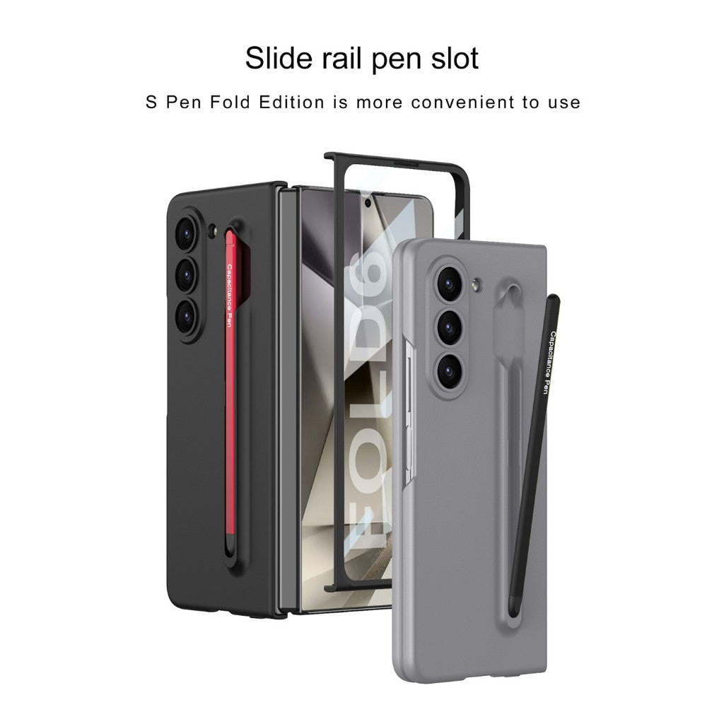 Samsung Galaxy Z Fold 6 Stylish Matte PC Case with Metal Pen & Front Glass