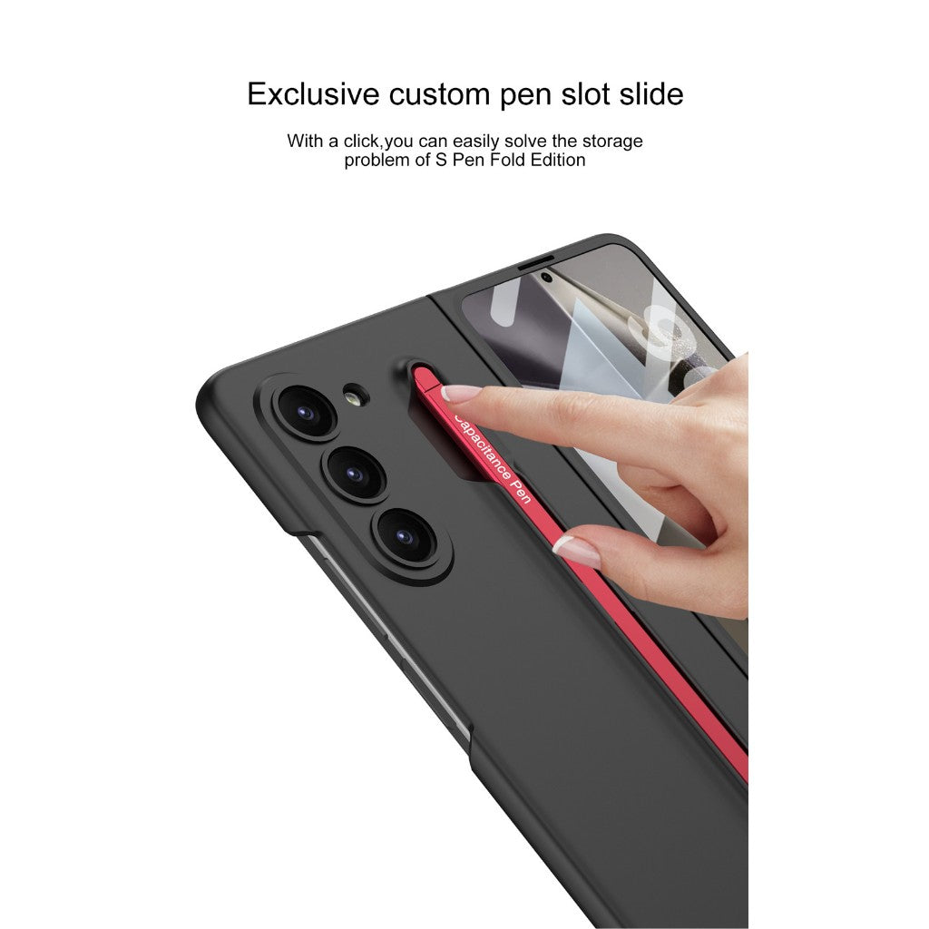 Samsung Galaxy Z Fold 6 Stylish Matte PC Case with Metal Pen & Front Glass