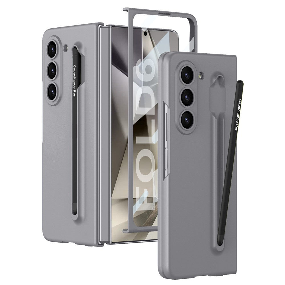 Samsung Galaxy Z Fold 6 Stylish Matte PC Case with Metal Pen & Front Glass
