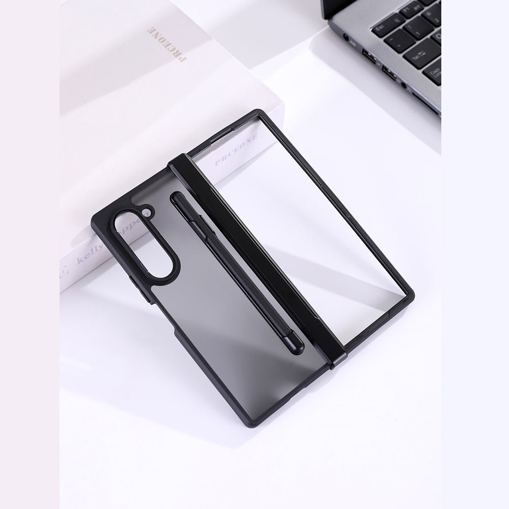Samsung Galaxy Z Fold 5 Shockproof Case with Hinge Protection & Stylus - Smoke