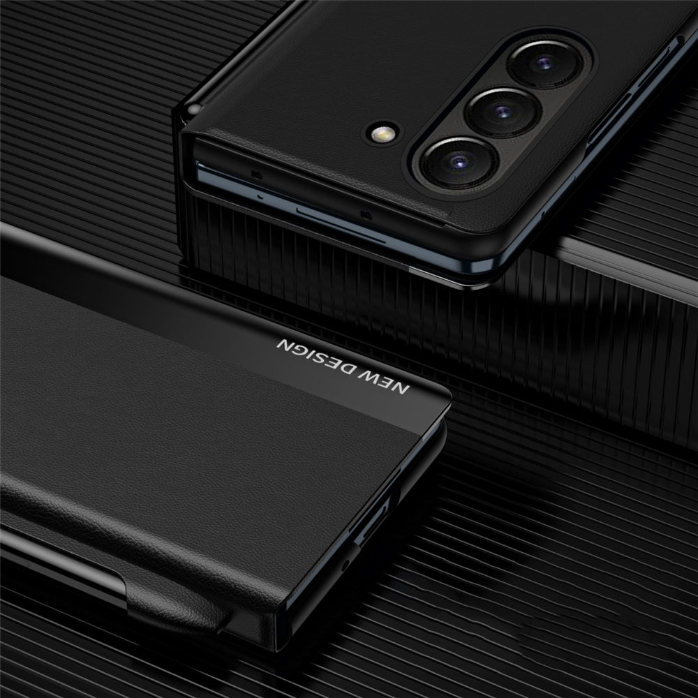 Samsung Galaxy Z Fold 6 Leather Flip Case With Stylus & S Pen Holder