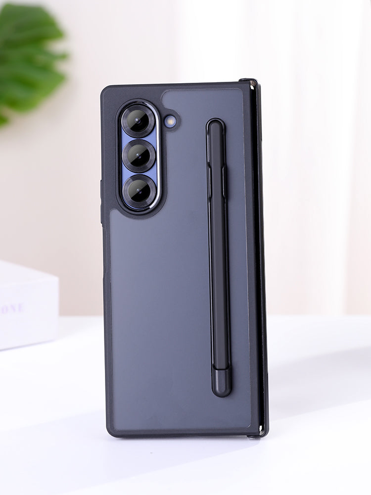 Samsung Galaxy Z Fold 5 Shockproof Case with Hinge Protection & Stylus - Smoke