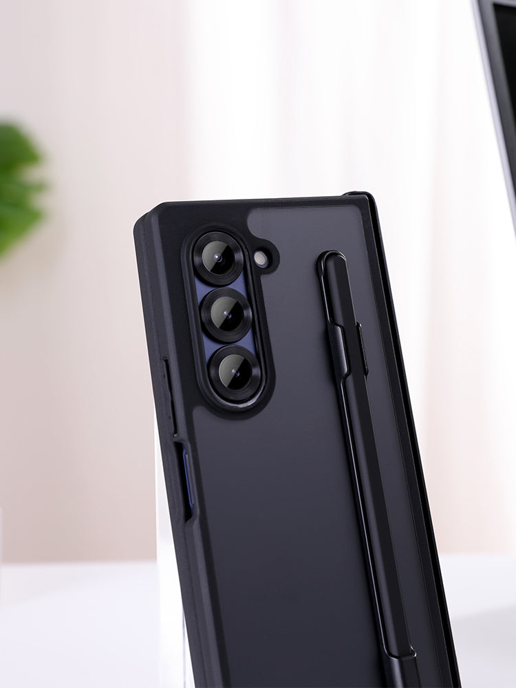 Samsung Galaxy Z Fold 5 Shockproof Case with Hinge Protection & Stylus - Smoke