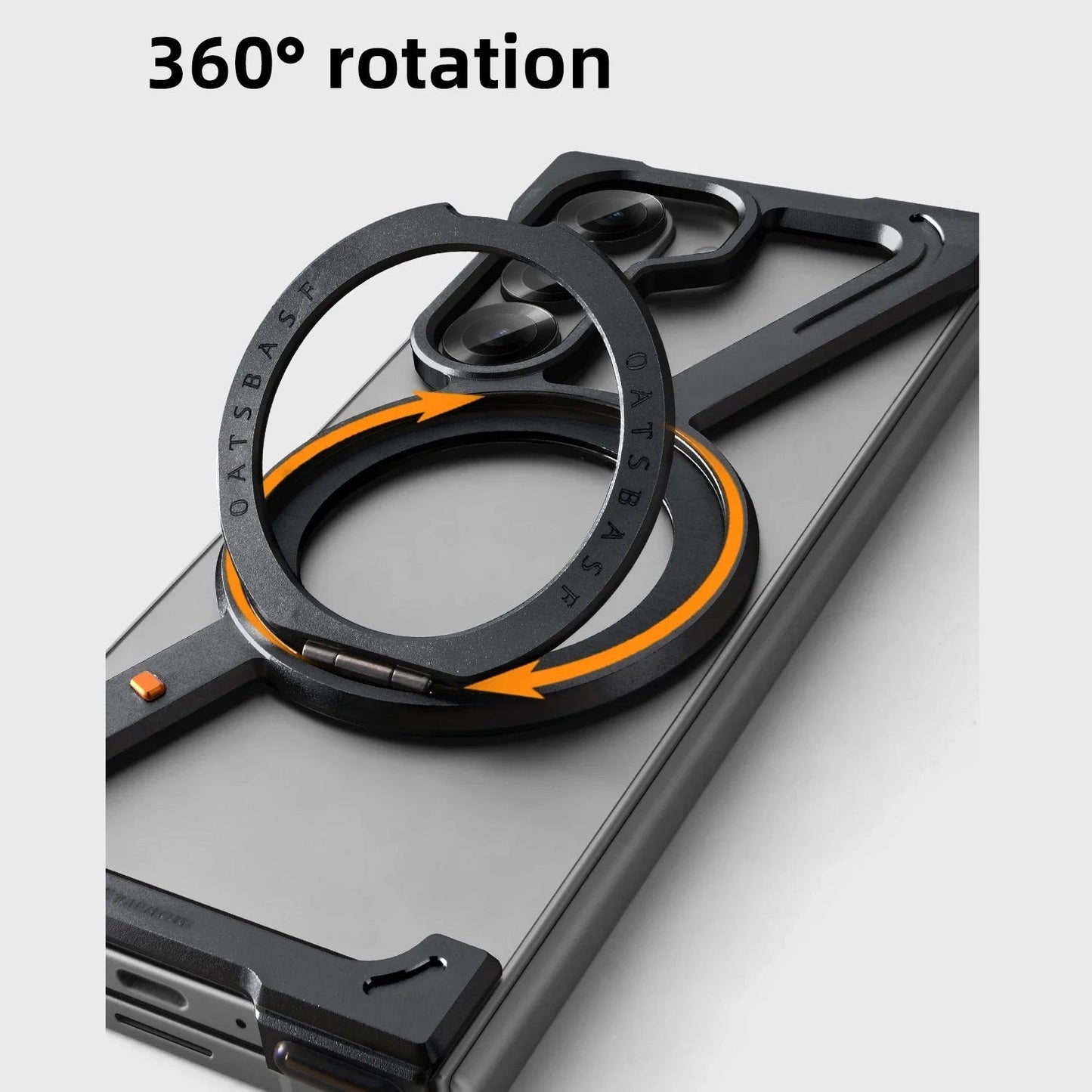 Samsung Galaxy Z Fold 6 Frameless Z Shape Metal Case with Built-in Magsafe & 360° Rotation Ring