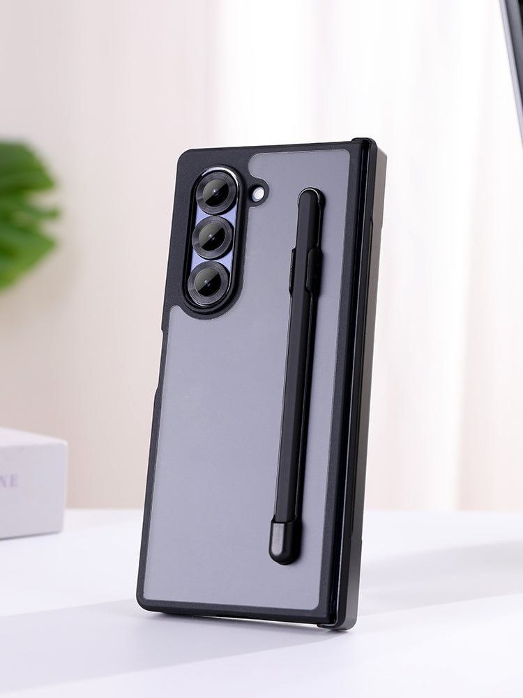 Samsung Galaxy Z Fold 5 Shockproof Case with Hinge Protection & Stylus - Smoke