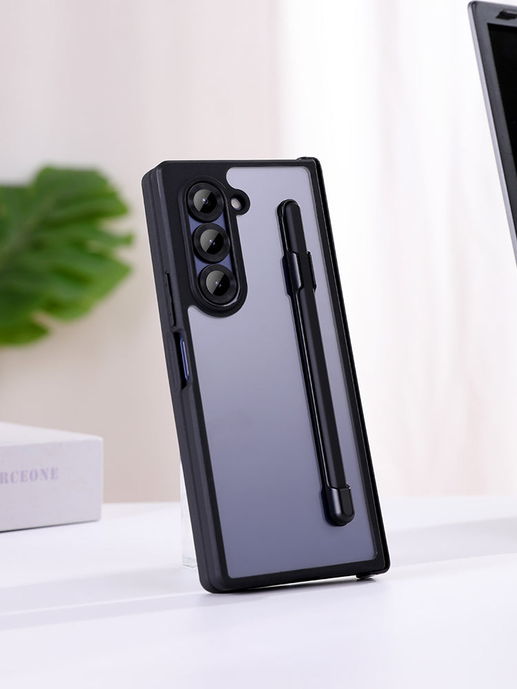 Samsung Galaxy Z Fold 5 Shockproof Case with Hinge Protection & Stylus - Smoke