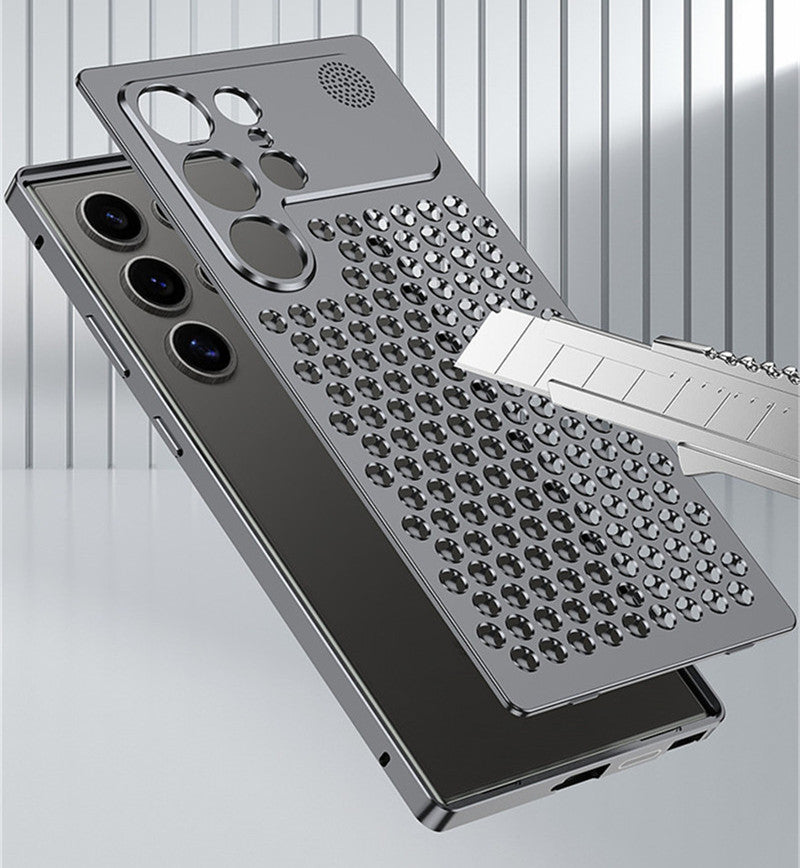 Samsung Galaxy S25 Ultra Metal Heat Dissipation Aluminum Case with Fragrance Aroma - Silver