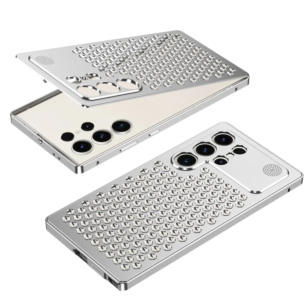 Samsung Galaxy S25 Ultra Metal Heat Dissipation Aluminum Case with Fragrance Aroma - Silver