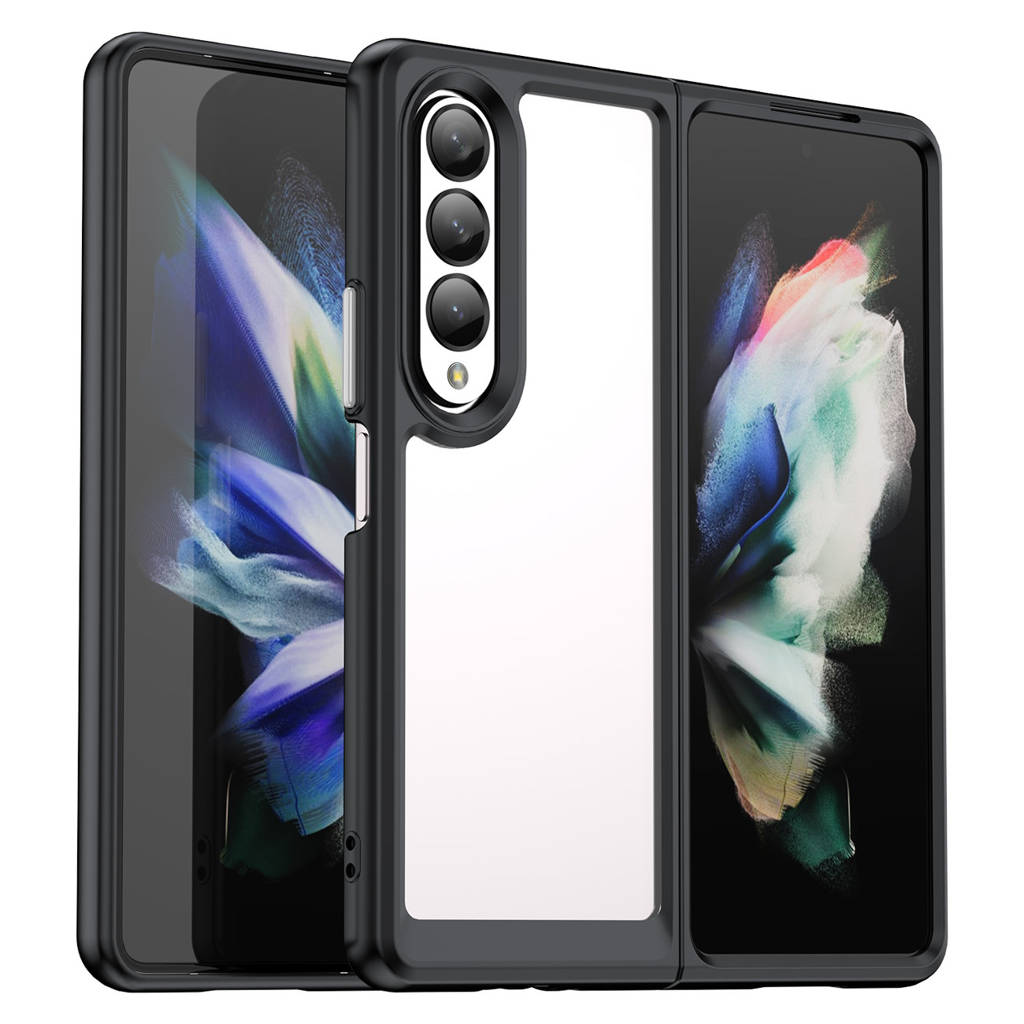 Samsung Galaxy Z Fold4 Sleek Cear Armor Series Case - Black