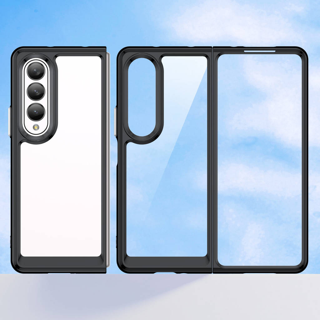 Samsung Galaxy Z Fold4 Sleek Cear Armor Series Case - Black