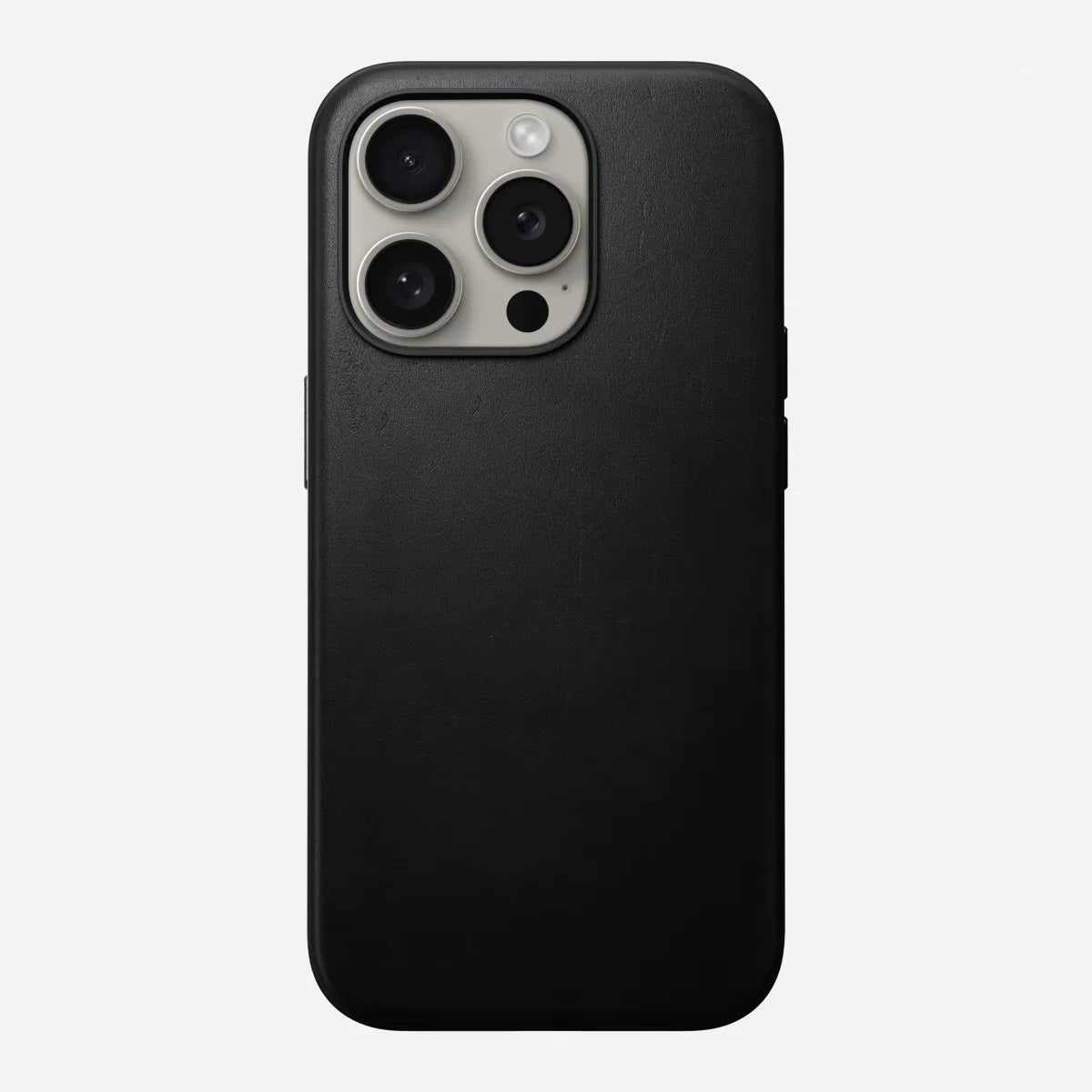 iPhone 15 Pro Max Leather Case Kdoo Classic Series Genuine Leather Case - Black
