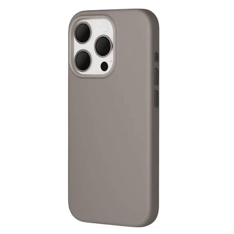 iPhone 15 Pro Max Leather Case with Magsafe Animation - Light Gray
