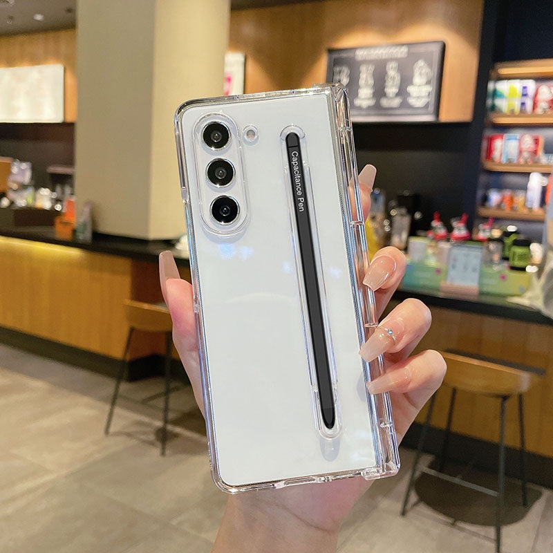 Samsung Galaxy Z Fold5 Cristal Clear Transparent Case with S Pen & Front Glass Protection - Clear