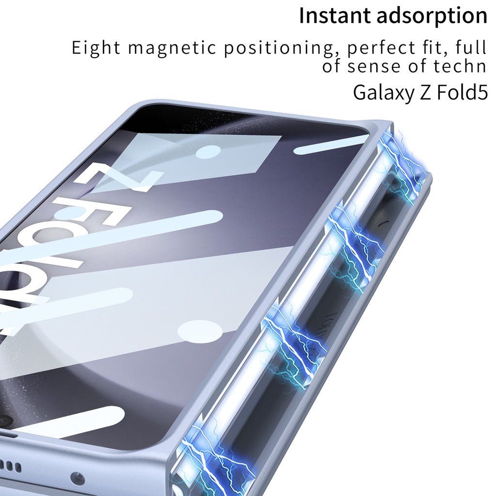 Samsung Galaxy Z Fold 5 Gkk S Pen Case with Glass Megnetic Front - Cream