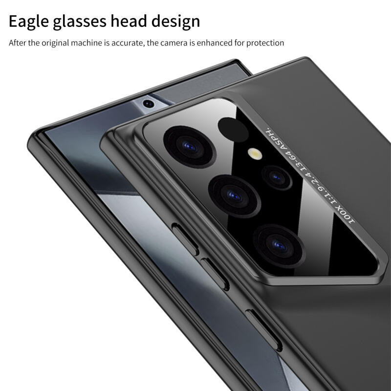 Samsung Galaxt S23 Ultra Super Blade Luxury Slim Car Case with Camera Glass Finish - Gray