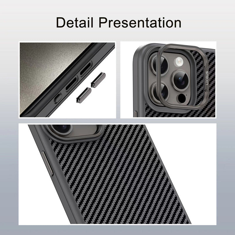 iPhone 15 Pro Max Smooth & Sleek Finish Soft Carbon Case - Black