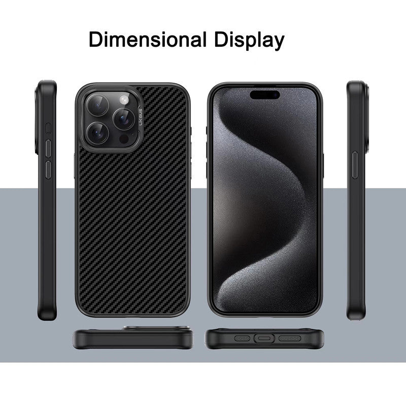 iPhone 15 Pro Max Smooth & Sleek Finish Soft Carbon Case - Black