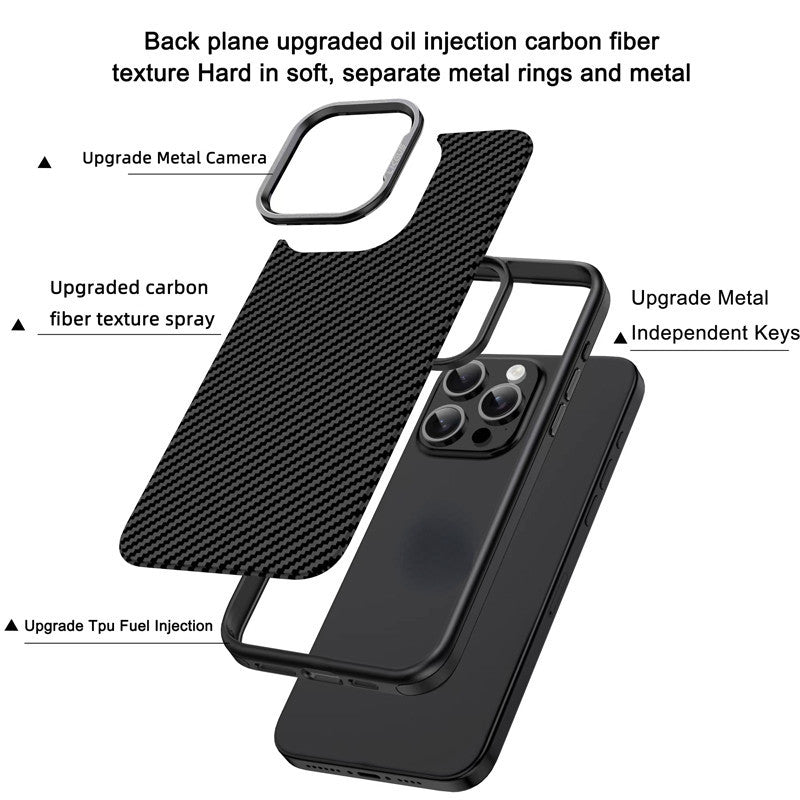 iPhone 15 Pro Max Smooth & Sleek Finish Soft Carbon Case - Black