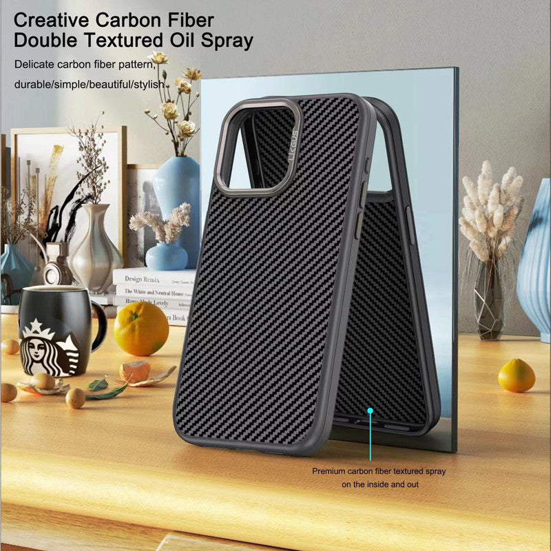 iPhone 15 Pro Max Smooth & Sleek Finish Soft Carbon Case - Black