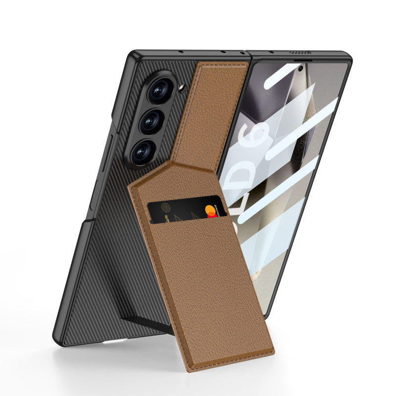Samsung Z Fold 6 GKK Luxury Wallet Card Holder Stand Leather Case With Glass Protector