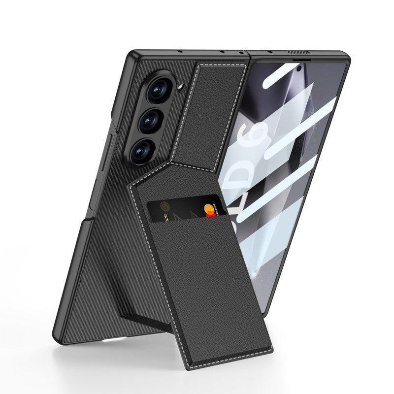 Samsung Z Fold 6 GKK Luxury Wallet Card Holder Stand Leather Case With Glass Protector