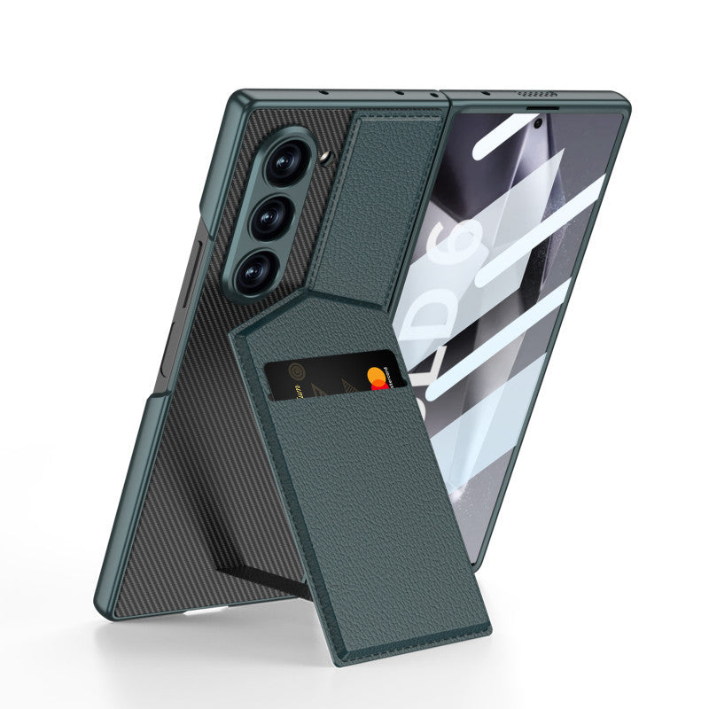 Samsung Z Fold 6 GKK Luxury Wallet Card Holder Stand Leather Case With Glass Protector