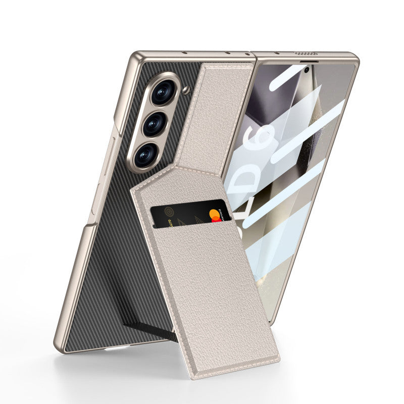 Samsung Z Fold 6 GKK Luxury Wallet Card Holder Stand Leather Case With Glass Protector