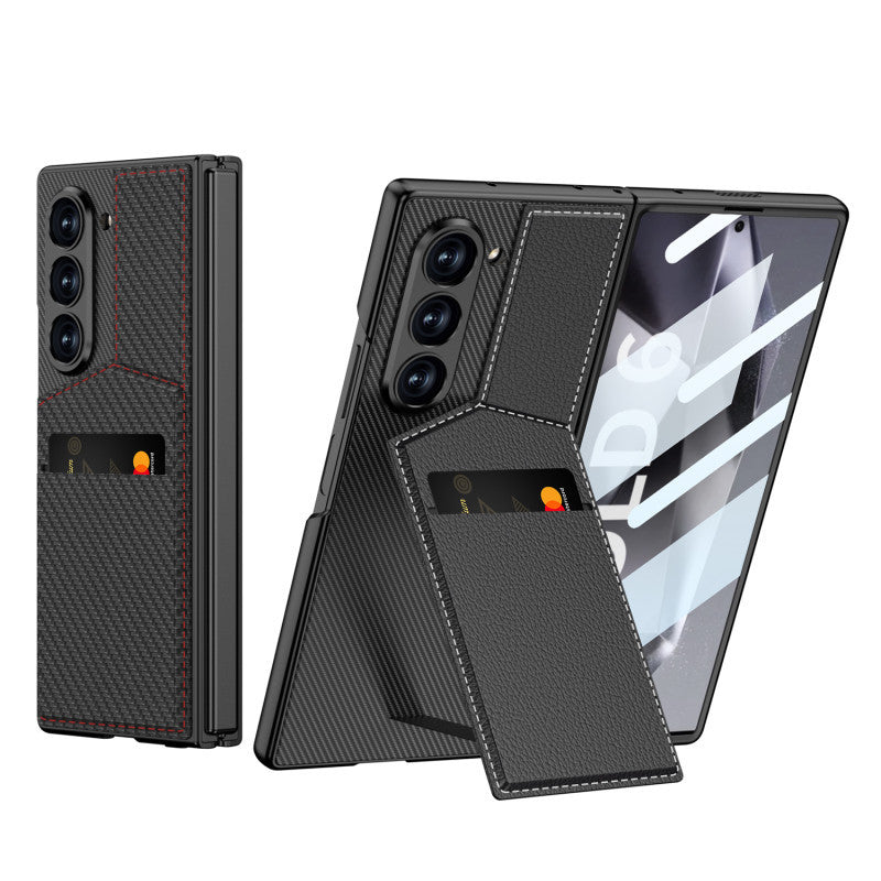 Samsung Z Fold 6 GKK Luxury Wallet Card Holder Stand Leather Case With Glass Protector